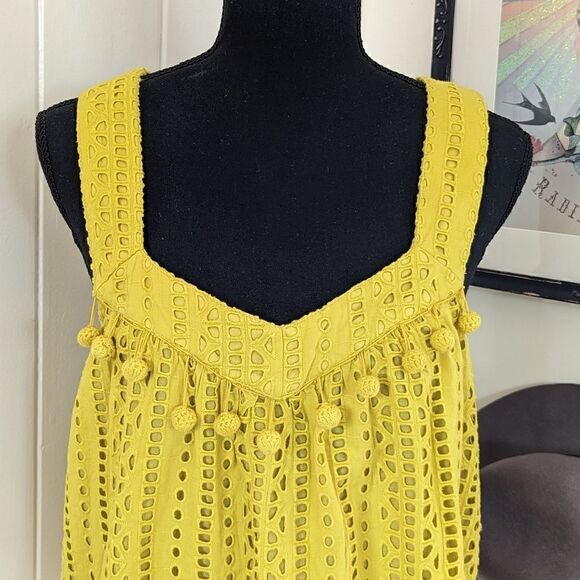 Sundance Eyelet Top S Cottagecore Coastal Boho Hippie Countryside Tropical - Picture 4 of 10